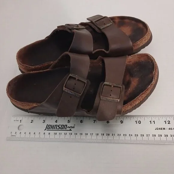 Birkenstock Double Strap Sandals Brown 11-11.5 in Long - Picture 8 of 13